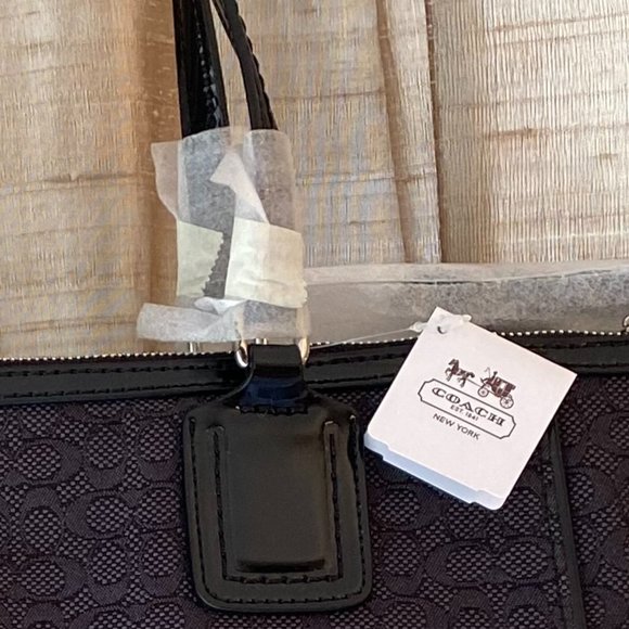 Coach Black Signature Poppy Oxford Tote - Picture 7 of 8